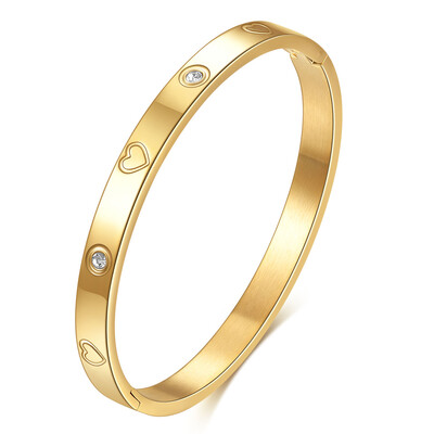 Fashion Lovers szív karkötő karkötő cirkóniával női rozsdamentes acél csuklós ékszer karszalag Valentin-napi ajándékhoz