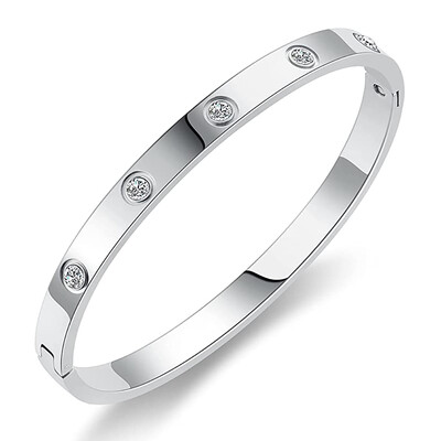 Fashion Lovers szív karkötő karkötő cirkóniával női rozsdamentes acél csuklós ékszer karszalag Valentin-napi ajándékhoz