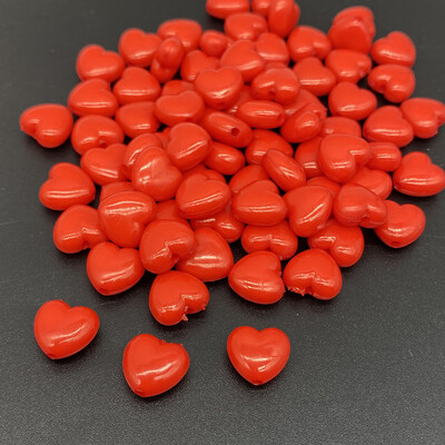 50db/tétel 10mm szív alakú akril gyöngyök laza távtartó ékszer készítés nyaklánc medál karkötő kézzel készített barkácsolás