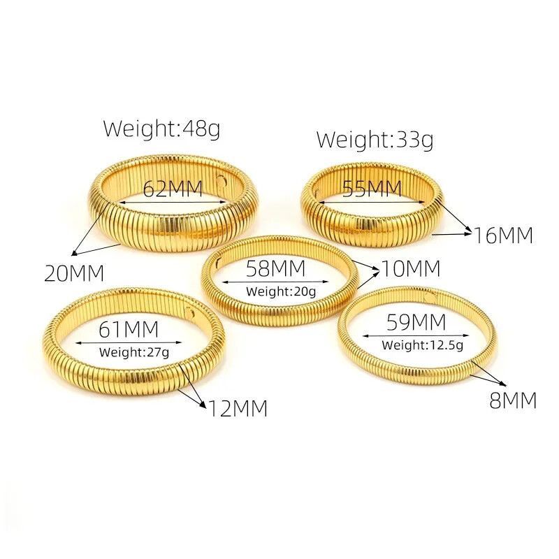 Pankų plačios stambios apyrankės apyrankės, sukraunamos lanksčios tempimo grandinės storos nerūdijančio plieno apyrankės moterims, vandeniui atsparūs papuošalai