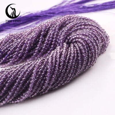 2 mm 3 mm vysoko kvalitné ametystové fialové korálky, hydro okrúhle fazetované krištáľové medzery, sklenené korálky, náramok, DIY výroba šperkov, 5 prameňov
