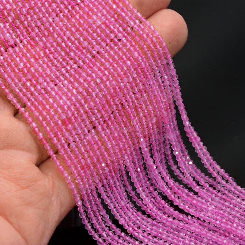 2 mm 3 mm vysoko kvalitné ametystové fialové korálky, hydro okrúhle fazetované krištáľové medzery, sklenené korálky, náramok, DIY výroba šperkov, 5 prameňov