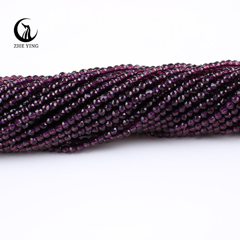 2 mm 3 mm vysoko kvalitné ametystové fialové korálky, hydro okrúhle fazetované krištáľové medzery, sklenené korálky, náramok, DIY výroba šperkov, 5 prameňov