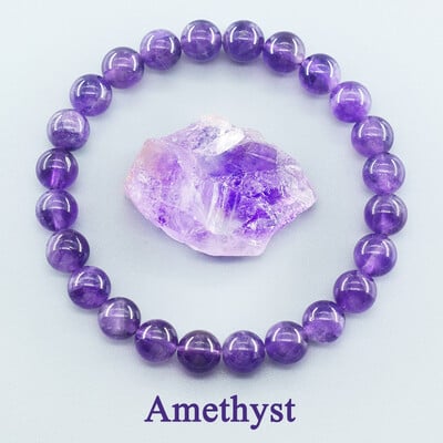 Valódi természetes kő gyöngyökből készült Amethust karkötő Testtisztító Geniune Amethyst Natural Crystal karkötő női Pulsera