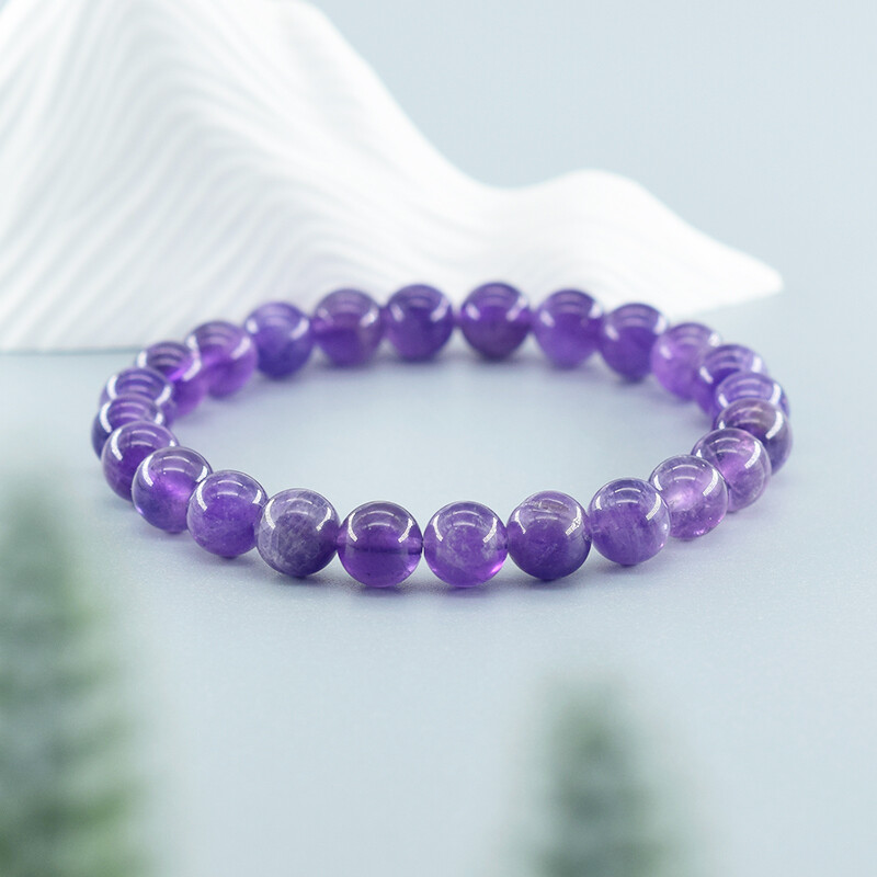 Ametusta rokassprādze, kas izgatavota no īsta dabīgā akmens krellēm, ķermeni attīroša Geniune Ametista dabīgā kristāla rokassprādze sievietēm Pulsera