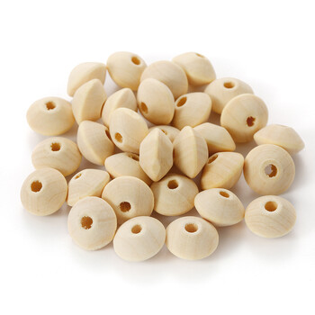 100/200Pcs Natural Wood Spacer Beads Επίπεδες ξύλινες χάντρες για DIY βραχιόλι κολιέ σκουλαρίκια Αξεσουάρ κατασκευής κοσμημάτων