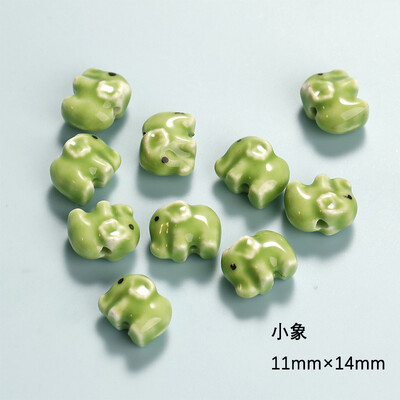 Šviežios žalios serijos keraminės mielos gėlės grybų meilės širdelės palaidi karoliukai „pasidaryk pats“ rankomis papuošti karoliukais apyrankės medžiaga