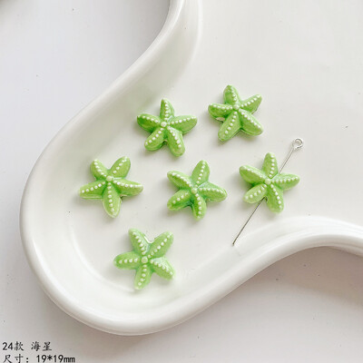 Šviežios žalios serijos keraminės mielos gėlės grybų meilės širdelės palaidi karoliukai „pasidaryk pats“ rankomis papuošti karoliukais apyrankės medžiaga