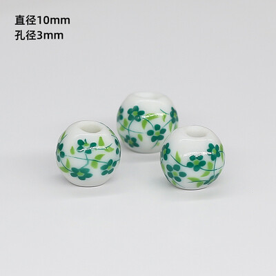 Šviežios žalios serijos keraminės mielos gėlės grybų meilės širdelės palaidi karoliukai „pasidaryk pats“ rankomis papuošti karoliukais apyrankės medžiaga