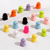 5 buc. margele de Halloween acrilice multicolore pictate cu fantome de Halloween pentru realizarea de bijuterii cu farmec 17 mm x 15 mm, gaura: 1,8 mm