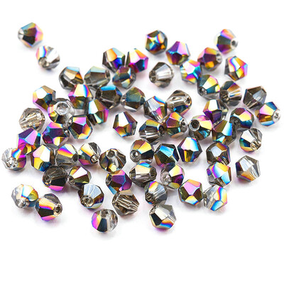 4mm γυαλιστερές μεταλλικές χάντρες δίκωνες χάντρες 5238 γυαλί Χάντρες ημιεπιμεταλλωμένες χάντρες χάντρες κρυστάλλινα κοσμήματα για Κατασκευή κοσμημάτων 120τμχ/παρτίδα
