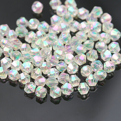 4mm γυαλιστερές μεταλλικές χάντρες δίκωνες χάντρες 5238 γυαλί Χάντρες ημιεπιμεταλλωμένες χάντρες χάντρες κρυστάλλινα κοσμήματα για Κατασκευή κοσμημάτων 120τμχ/παρτίδα