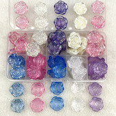 15 bucăți 20 mm flori de trandafir de culoare acrilic mărgele distanțare libere pentru realizarea de bijuterii accesorii pentru brățari lucrate manual