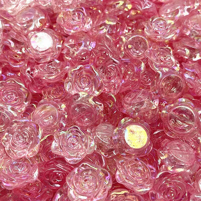 15 bucăți 20 mm flori de trandafir de culoare acrilic mărgele distanțare libere pentru realizarea de bijuterii accesorii pentru brățari lucrate manual