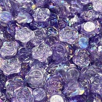 15 bucăți 20 mm flori de trandafir de culoare acrilic mărgele distanțare libere pentru realizarea de bijuterii accesorii pentru brățari lucrate manual