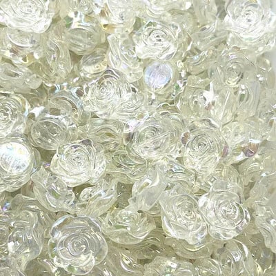 15 bucăți 20 mm flori de trandafir de culoare acrilic mărgele distanțare libere pentru realizarea de bijuterii accesorii pentru brățari lucrate manual