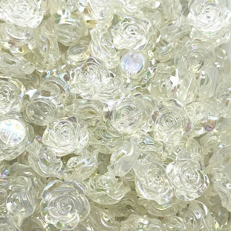 15 bucăți 20 mm flori de trandafir de culoare acrilic mărgele distanțare libere pentru realizarea de bijuterii accesorii pentru brățari lucrate manual