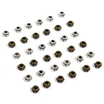 Χειροποίητα Spacer Beads Drum Πολύχρωμες Dot Loose Beads DIY Κατασκευή κολιέ Βραχιόλια Μεταλλικές χάντρες Κοσμήματα Περίπου 5mmx3mm,300PCs