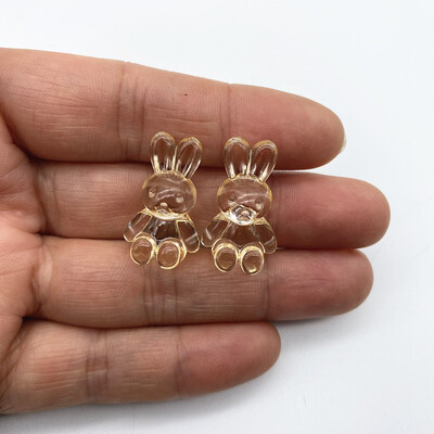 Új 10 akril átlátszó medve szivárvány nyúl barkács gyöngyös gyűrűs karkötő házi készítésű ajándékok