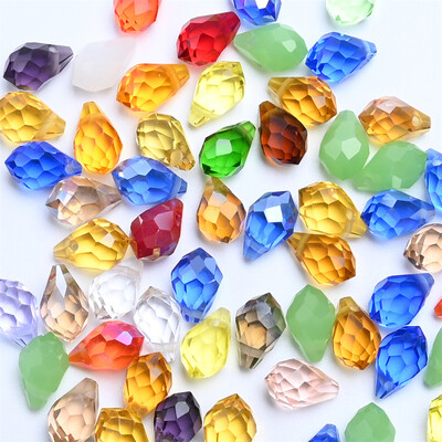 Mărgele de sticlă cu lacrimă de cristal austriac 50 buc Briolette Pandantiv cu picătură de apă Mărgele libere pentru realizarea de bijuterii, brățări DIY