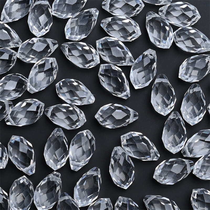 Mărgele de sticlă cu lacrimă de cristal austriac 50 buc Briolette Pandantiv cu picătură de apă Mărgele libere pentru realizarea de bijuterii, brățări DIY