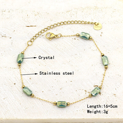 Natūralaus akmens perlų karoliukų styginių rankų darbo pakabukas apyrankė moterims, nerūdijančio plieno paauksuota grandininė apyrankė, moteriška papuošalai