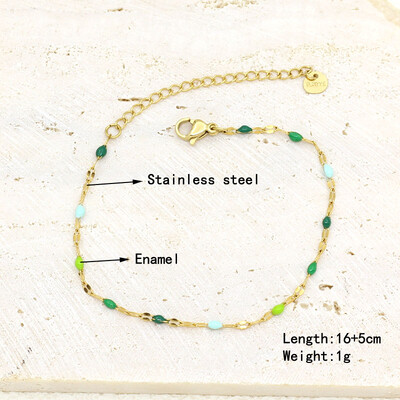 Natūralaus akmens perlų karoliukų styginių rankų darbo pakabukas apyrankė moterims, nerūdijančio plieno paauksuota grandininė apyrankė, moteriška papuošalai