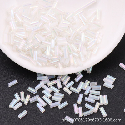 5g 2*4mm 2*6mm ezüst vonalú csőhüvelyek H üveggyöngyök laza távtartó maggyöngyök kézimunka ékszerkészítéshez, kézzel készített barkácsvarrás