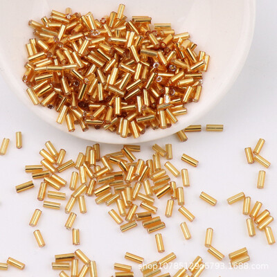 5g 2*4mm 2*6mm ezüst vonalú csőhüvelyek H üveggyöngyök laza távtartó maggyöngyök kézimunka ékszerkészítéshez, kézzel készített barkácsvarrás