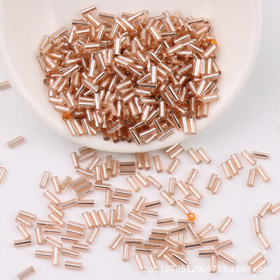 5g 2*4mm 2*6mm ezüst vonalú csőhüvelyek H üveggyöngyök laza távtartó maggyöngyök kézimunka ékszerkészítéshez, kézzel készített barkácsvarrás