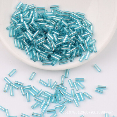 5g 2*4mm 2*6mm ezüst vonalú csőhüvelyek H üveggyöngyök laza távtartó maggyöngyök kézimunka ékszerkészítéshez, kézzel készített barkácsvarrás