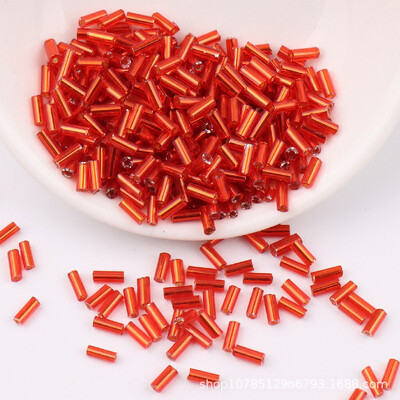 5g 2*4mm 2*6mm ezüst vonalú csőhüvelyek H üveggyöngyök laza távtartó maggyöngyök kézimunka ékszerkészítéshez, kézzel készített barkácsvarrás