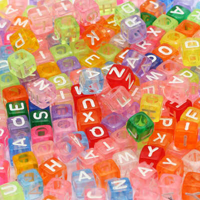 Mărgele acrilice cu litere mixte Mărgele pătrate alfabetizate libere pentru realizarea de bijuterii DIY accesorii pentru colier brățară lucrată manual 6*6mm