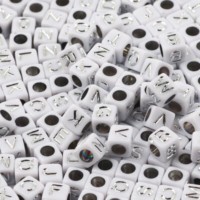 Mărgele acrilice cu litere mixte Mărgele pătrate alfabetizate libere pentru realizarea de bijuterii DIY accesorii pentru colier brățară lucrată manual 6*6mm