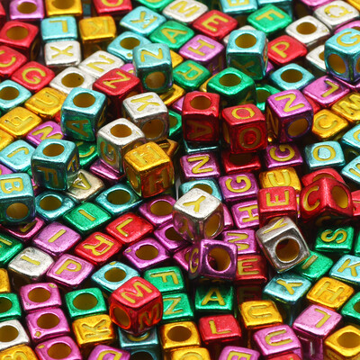 Mărgele acrilice cu litere mixte Mărgele pătrate alfabetizate libere pentru realizarea de bijuterii DIY accesorii pentru colier brățară lucrată manual 6*6mm