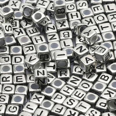 Mărgele acrilice cu litere mixte Mărgele pătrate alfabetizate libere pentru realizarea de bijuterii DIY accesorii pentru colier brățară lucrată manual 6*6mm