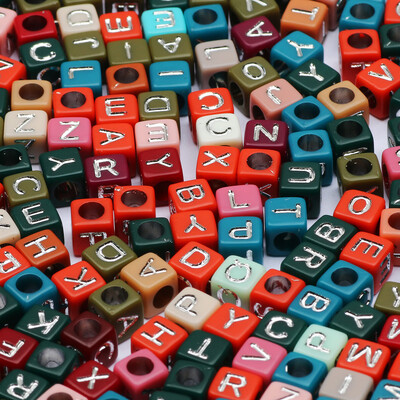 Mărgele acrilice cu litere mixte Mărgele pătrate alfabetizate libere pentru realizarea de bijuterii DIY accesorii pentru colier brățară lucrată manual 6*6mm