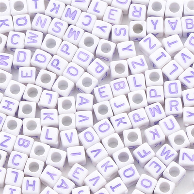 Mărgele acrilice cu litere mixte Mărgele pătrate alfabetizate libere pentru realizarea de bijuterii DIY accesorii pentru colier brățară lucrată manual 6*6mm