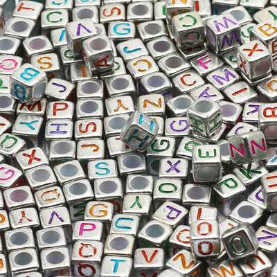 Mărgele acrilice cu litere mixte Mărgele pătrate alfabetizate libere pentru realizarea de bijuterii DIY accesorii pentru colier brățară lucrată manual 6*6mm