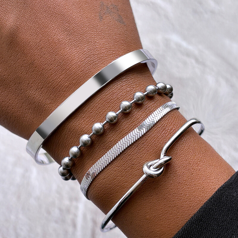 Rozsdamentes acél ékszer szett Új többstílusú karkötő ékszer szett női ékszereknek Kiváló minőségű nyílásokkal állítható party ajándékok