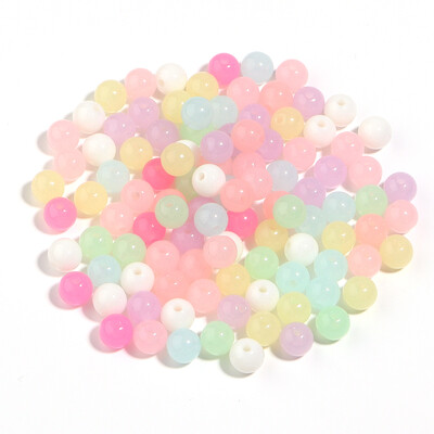 Candy Color akril gyöngyök 4/6/8/10/12/16 mm kerek laza távtartó gyöngy ékszerkészítéshez barkácsolás, kézzel készített karkötő nyaklánc kiegészítők