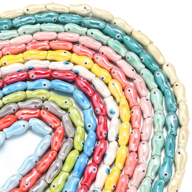 10 buc/lot margele drăguțe în formă de pește Mărgele colorate din ceramică margele libere pentru realizarea de bijuterii, bricolaj, colier, brățări, accesorii cadou