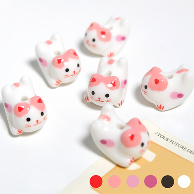 15x21mm vertikálny otvor Lucky Cat Anime Anime keramické korálky na výrobu šperkov DIY náramky náušnice náhrdelník porcelánové korálky