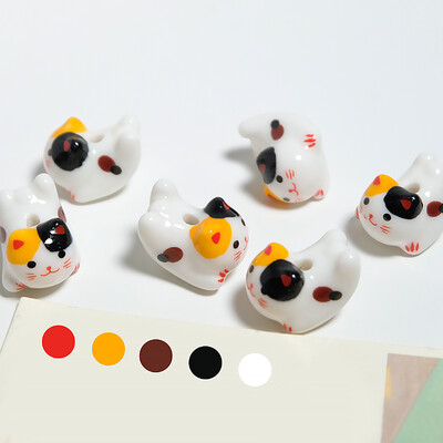 15x21mm vertikálny otvor Lucky Cat Anime Anime keramické korálky na výrobu šperkov DIY náramky náušnice náhrdelník porcelánové korálky