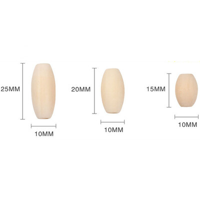 50 bucăți 15/20/25mm margele distanțare din lemn natural ovale, libere, pentru bricolaj, brățări lucrate manual, colier, accesorii pentru fabricarea de bijuterii.