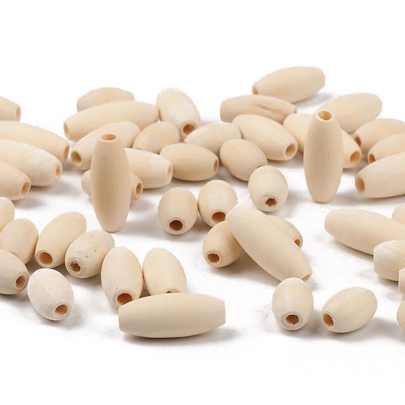 50 bucăți 15/20/25mm margele distanțare din lemn natural ovale, libere, pentru bricolaj, brățări lucrate manual, colier, accesorii pentru fabricarea de bijuterii.