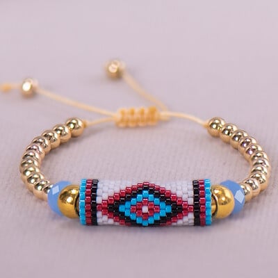 Miyuki rankų darbo austi papuošalai kietos apyrankės vasarą reguliuojamos vario mados bohemiškas žavesys piktos akies amuletas moterims