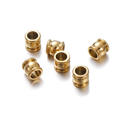 10 bucăți 4-10 mm din oțel inoxidabil de culoare aurie cu gaură mare mărgele de mărgele mărgele vrac pentru bijuterii DIY margele artizanat brățară colier accesorii