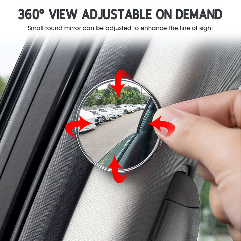Okvir retrovizora automobila 360 ​​mali okrugli retrovizor za podešavanje mrtvog kuta automobila Ogledalo za vožnju unatrag točka širokokutno ogledalo reflektor