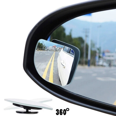 2 vnt/komplektas Reguliuojamas HD stiklas, išgaubtas automobilio motociklo aklosios zonos veidrodis, skirtas parkavimui Galinio vaizdo veidrodėlis